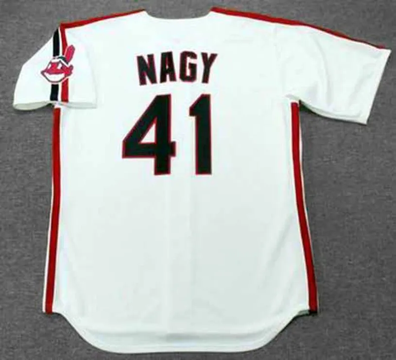 CHARLES NAGY Cleveland Indians 1992 Majestic Throwback Home Baseball Jersey 