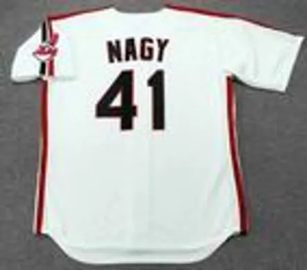 CHARLES NAGY Cleveland Indians 1992 Majestic Throwback Home Baseball Jersey 
