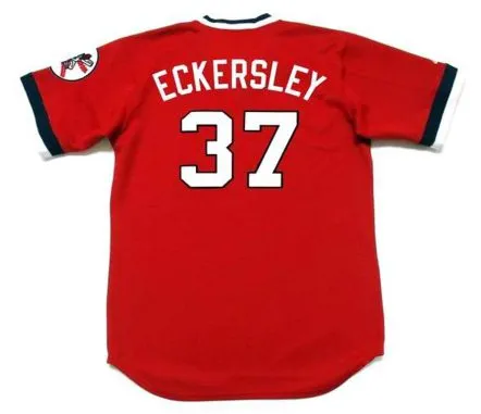 DENNIS ECKERSLEY Cleveland Indians 1975 Majestic Cooperstown Throwback Jersey 