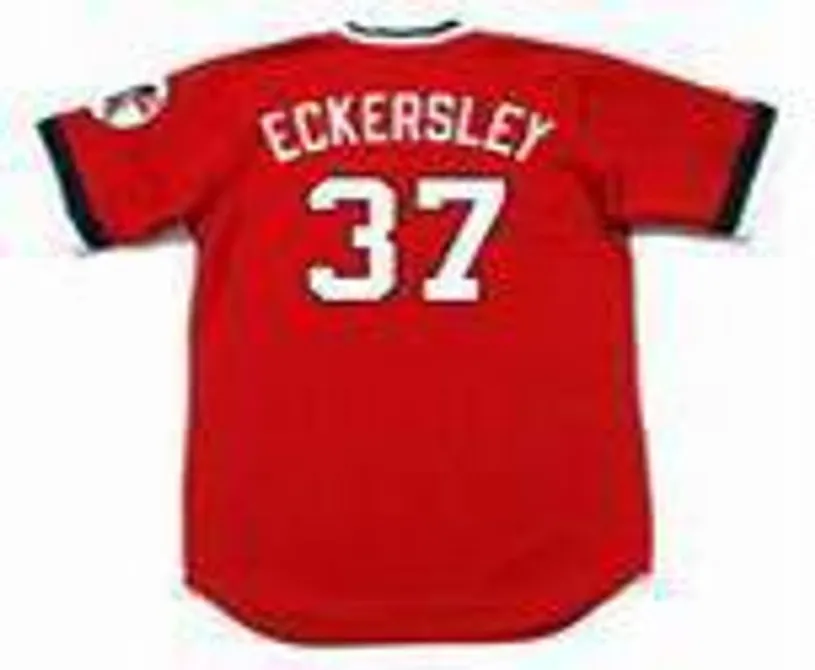DENNIS ECKERSLEY Cleveland Indians 1975 Majestic Cooperstown Throwback Jersey 