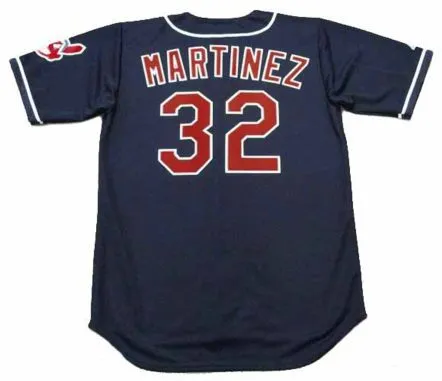 DENNIS MARTINEZ Cleveland Indians 1995 Majestic Throwback Alternate Baseball Jersey 