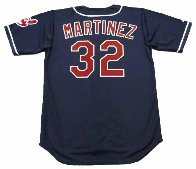 DENNIS MARTINEZ Cleveland Indians 1995 Majestic Throwback Alternate Baseball Jersey 