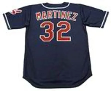 DENNIS MARTINEZ Cleveland Indians 1995 Majestic Throwback Alternate Baseball Jersey 