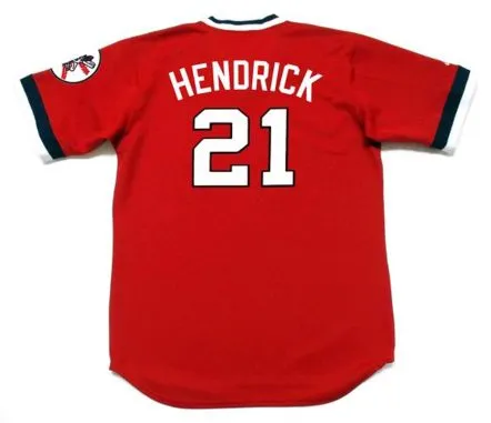 GEORGE HENDRICK Cleveland Indians 1975 Majestic Cooperstown Throwback Jersey 