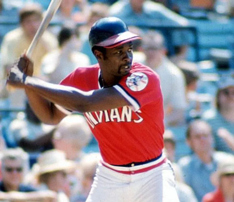 GEORGE HENDRICK Cleveland Indians 1975 Majestic Cooperstown Throwback Jersey 