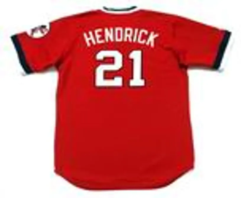 GEORGE HENDRICK Cleveland Indians 1975 Majestic Cooperstown Throwback Jersey 