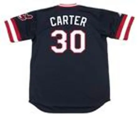 JOE CARTER Cleveland Indians 1984 Majestic Cooperstown Throwback Away Jersey 