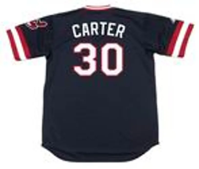 JOE CARTER Cleveland Indians 1984 Majestic Cooperstown Throwback Away Jersey 