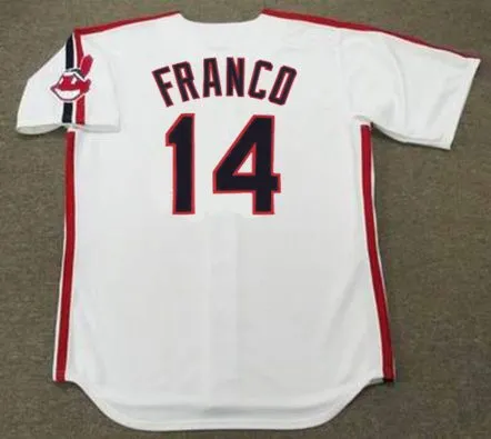 JULIO FRANCO Cleveland Indians 1988 Majestic Throwback Home Baseball Jersey 