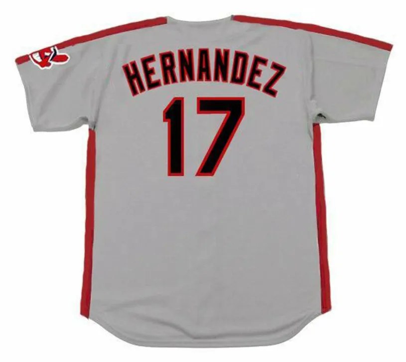 KEITH HERNANDEZ Cleveland Indians 1990 Away Majestic Throwback Baseball Jersey 