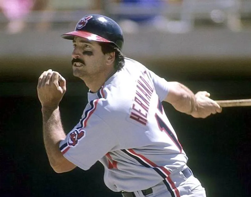 KEITH HERNANDEZ Cleveland Indians 1990 Away Majestic Throwback Baseball Jersey 