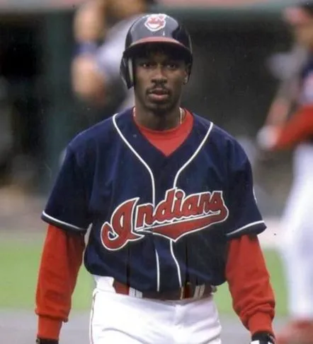KENNY LOFTON Cleveland Indians 1995 Majestic Throwback Alternate Baseball Jersey 