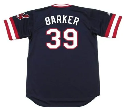 LEN BARKER Cleveland Indians 1982 Majestic Cooperstown Throwback Away Jersey 