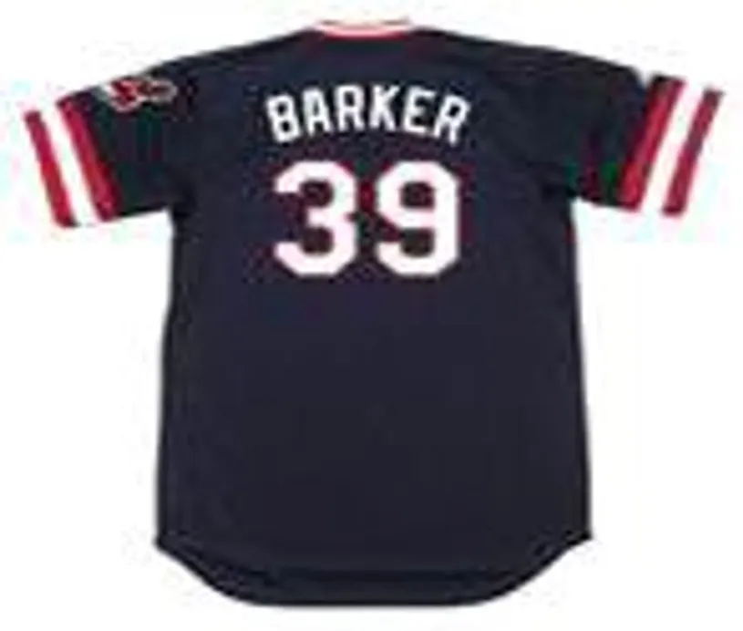 LEN BARKER Cleveland Indians 1982 Majestic Cooperstown Throwback Away Jersey 