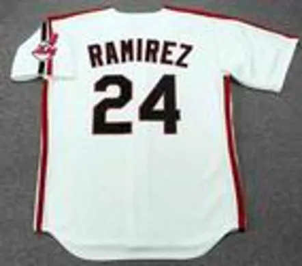 MANNY RAMIREZ Cleveland Indians 1993 Home Majestic Baseball Throwback Jersey 