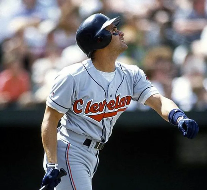 OMAR VIZQUEL Cleveland Indians 1997 Majestic Throwback Away Baseball Jersey 