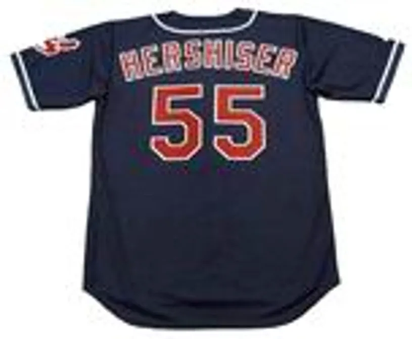 OREL HERSHISER Cleveland Indians 1995 Majestic Throwback Alternate Baseball Jersey 