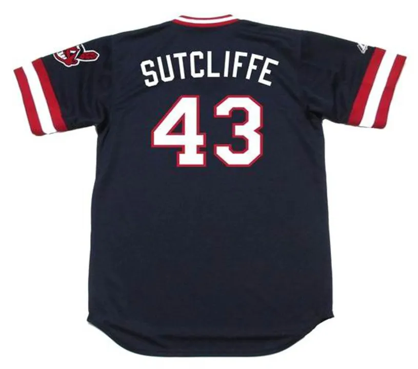 RICK SUTCLIFFE Cleveland Indians 1984 Majestic Cooperstown Throwback Away Jersey 