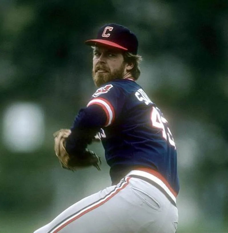 RICK SUTCLIFFE Cleveland Indians 1984 Majestic Cooperstown Throwback Away Jersey 