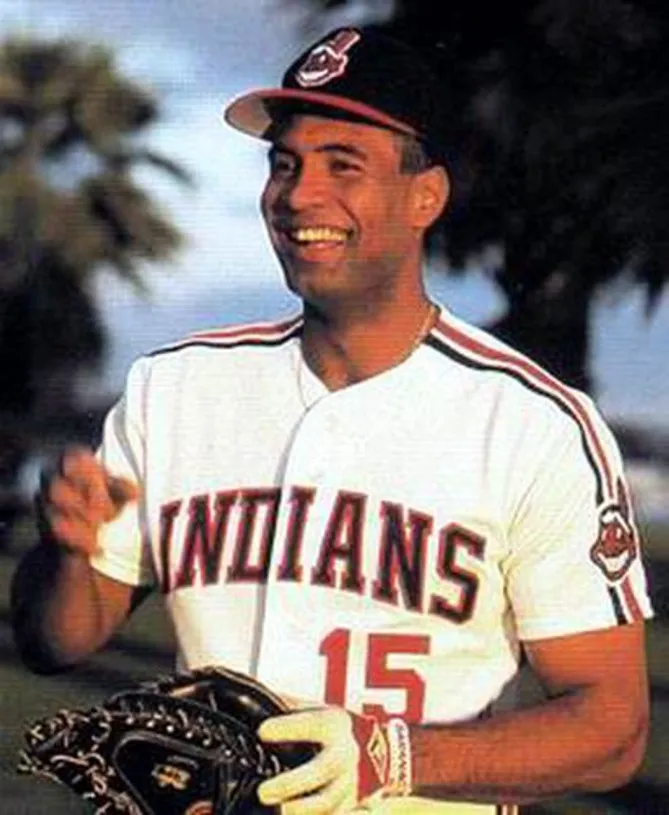 SANDY ALOMAR Cleveland Indians 1990 Majestic Throwback Home Baseball Jersey 