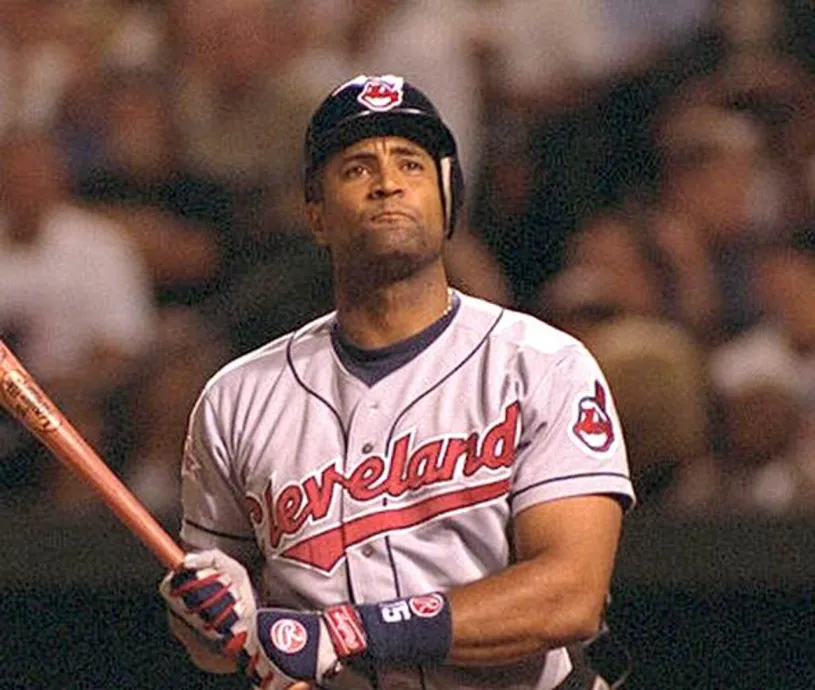 SANDY ALOMAR Cleveland Indians 1997 Majestic Throwback Away Baseball Jersey 