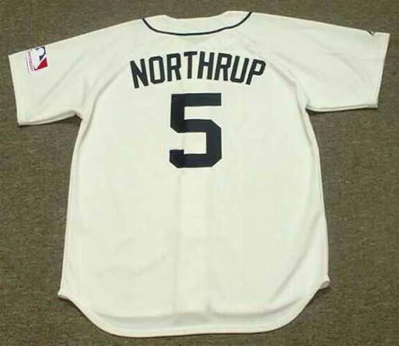 JIM NORTHRUP Detroit Tigers 1969 Home Majestic Throwback Baseball Jersey 