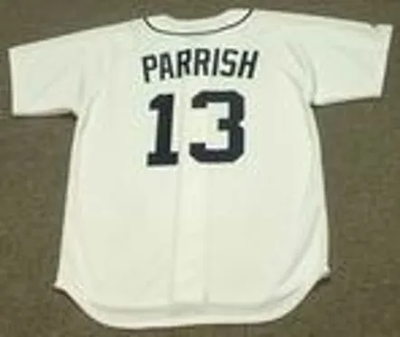 LANCE PARRISH Detroit Tigers 1984 Majestic Throwback Home Baseball Jersey 