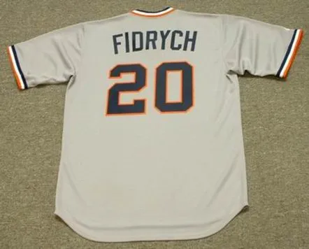 MARK FIDRYCH Detroit Tigers 1976 Away Majestic Throwback Baseball Jersey 