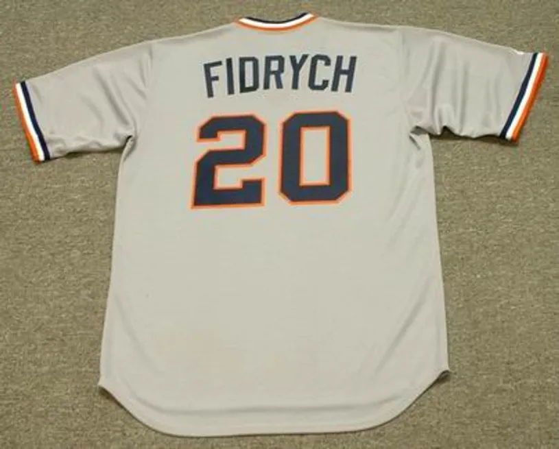MARK FIDRYCH Detroit Tigers 1976 Away Majestic Throwback Baseball Jersey 