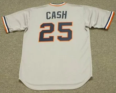 NORM CASH Detroit Tigers 1972 Majestic Cooperstown Throwback Away Baseball Jersey 