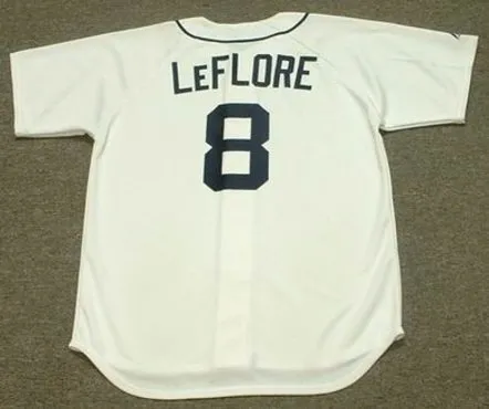 RON LeFLORE Detroit Tigers 1976 Majestic Throwback Home Baseball Jersey 
