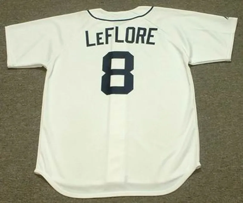 RON LeFLORE Detroit Tigers 1976 Majestic Throwback Home Baseball Jersey 