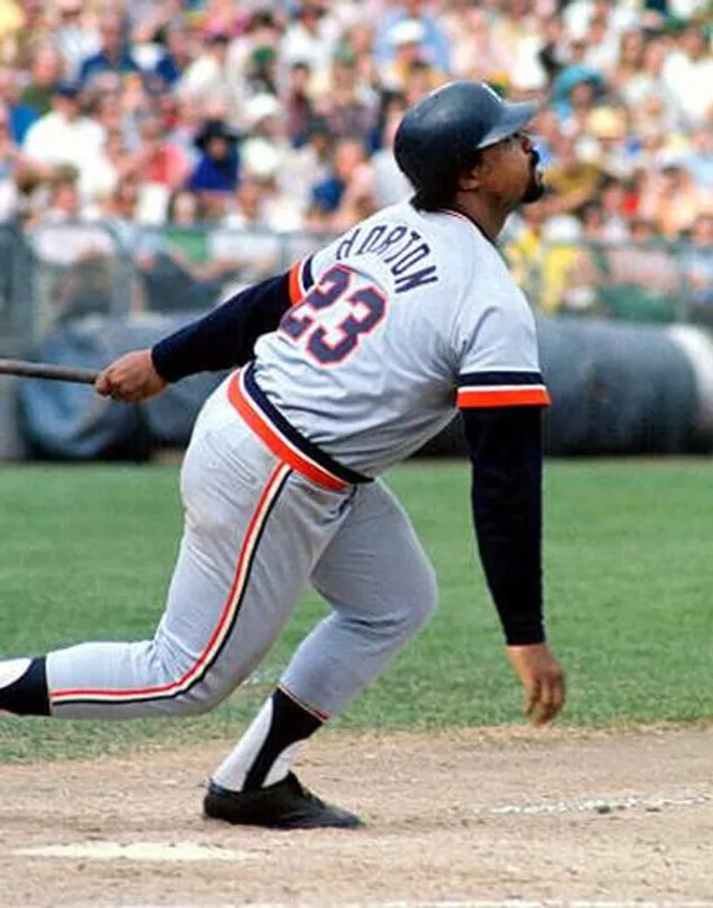 WILLIE HORTON Detroit Tigers 1972 Away Majestic Throwback Baseball Jersey 