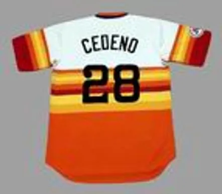 CESAR CEDENO Houston Astros 1976 Home Majestic Baseball Throwback Jersey 