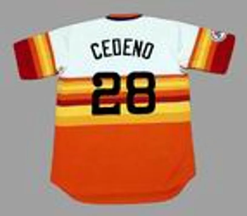 CESAR CEDENO Houston Astros 1976 Home Majestic Baseball Throwback Jersey 