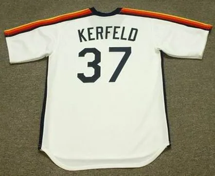 CHARLIE KERFELD Houston Astros 1987 Majestic Cooperstown Throwback Baseball Jersey 