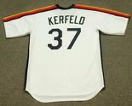 CHARLIE KERFELD Houston Astros 1987 Majestic Cooperstown Throwback Baseball Jersey 