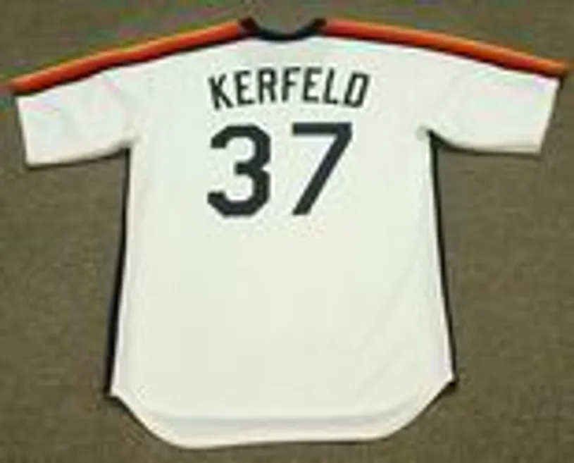 CHARLIE KERFELD Houston Astros 1987 Majestic Cooperstown Throwback Baseball Jersey 