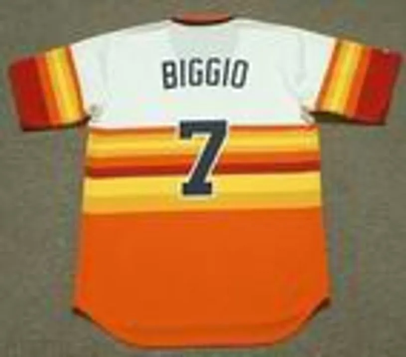 CRAIG BIGGIO Houston Astros 1980’s Majestic Cooperstown Throwback Baseball Jersey 