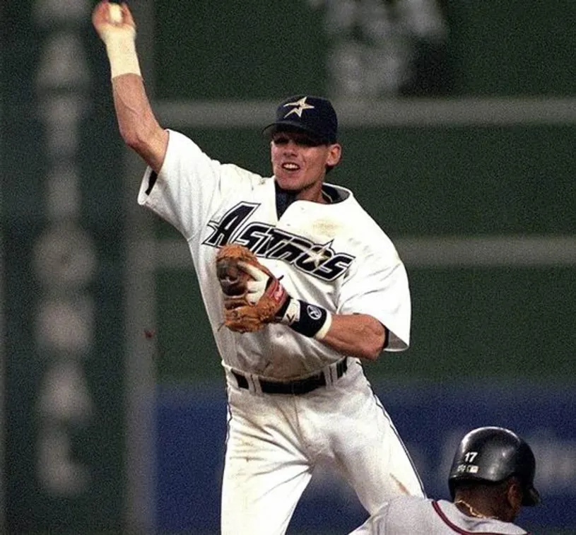 CRAIG BIGGIO Houston Astros 1994 Majestic Throwback Home Baseball Jersey 