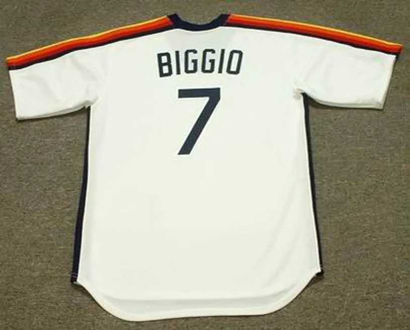 CRAIG BIGGIO Houston Astros Majestic Cooperstown Throwback Baseball Jersey 