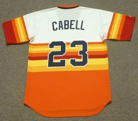 ENOS CABELL Houston Astros 1980 Majestic Cooperstown Throwback Baseball Jersey 