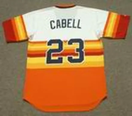 ENOS CABELL Houston Astros 1980 Majestic Cooperstown Throwback Baseball Jersey 