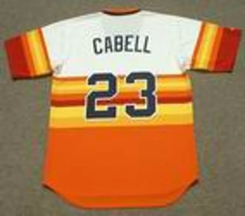 ENOS CABELL Houston Astros 1980 Majestic Cooperstown Throwback Baseball Jersey 