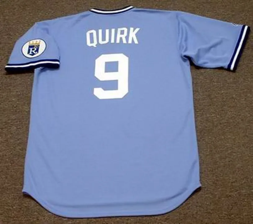 JAMIE QUIRK Kansas City Royals 1980 Majestic Cooperstown Throwback Baseball Jersey 