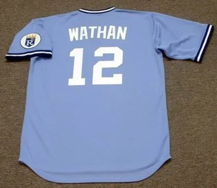 JOHN WATHAN Kansas City Royals 1980 Majestic Cooperstown Throwback Baseball Jersey 