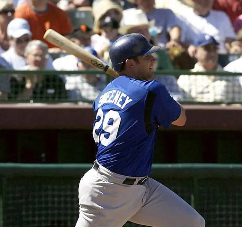 MIKE SWEENEY Kansas City Royals 2002 Alternate Majestic Throwback Baseball Jersey 