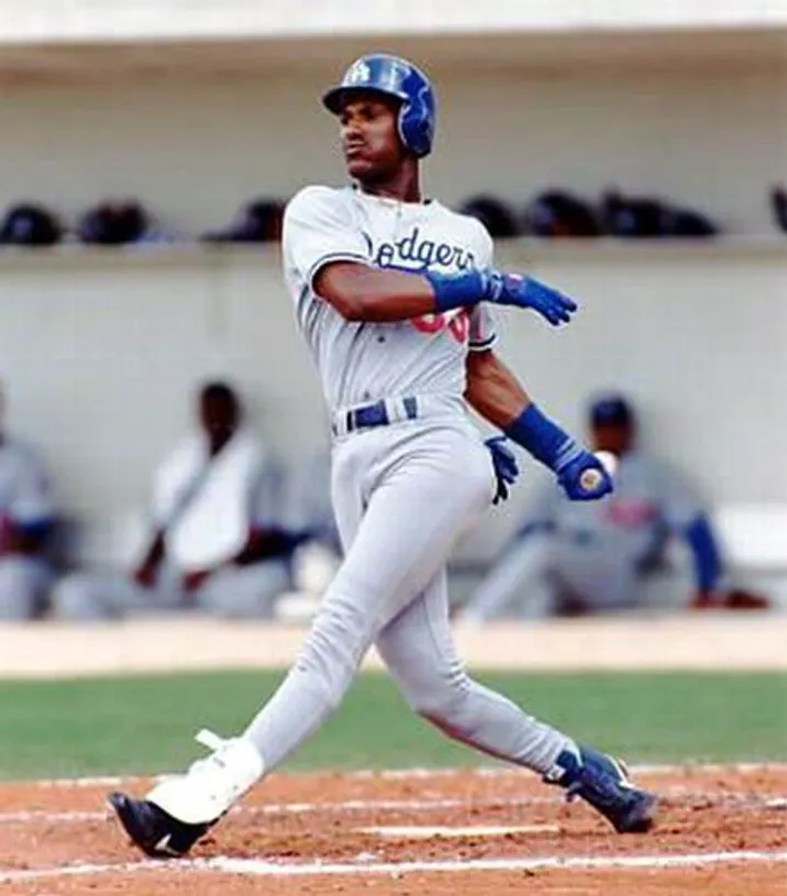 ERIC DAVIS Los Angeles Dodgers 1993 Majestic Throwback Away Baseball Jersey 