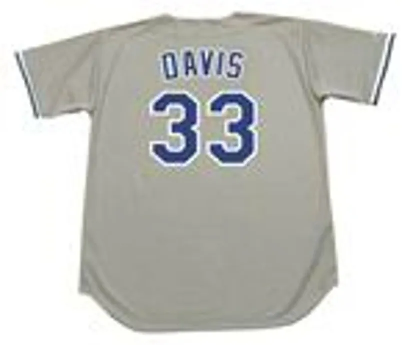 ERIC DAVIS Los Angeles Dodgers 1993 Majestic Throwback Away Baseball Jersey 
