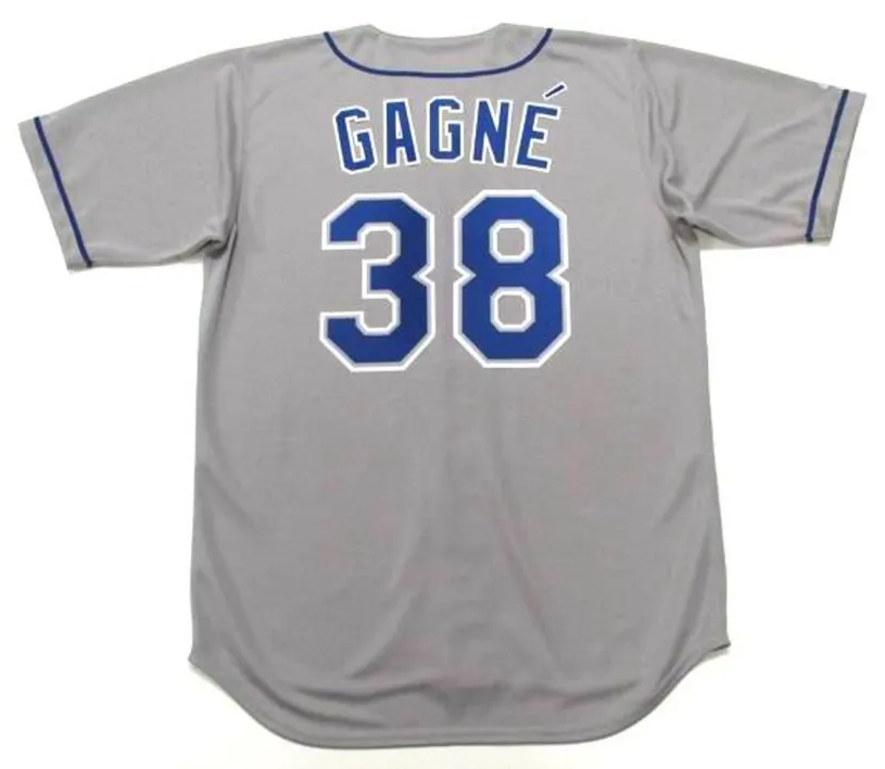 ERIC GAGNE Los Angeles Dodgers 2003 Majestic Throwback Away Baseball Jersey 